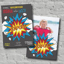 Search for comic book superhero invitations Retro