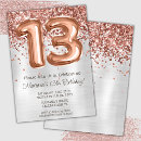 Search for rose gold 13th birthday invitations Modern