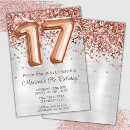 Search for rose gold 17th birthday invitations Modern
