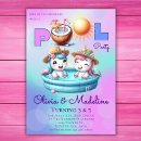 Search for twins pool party invitations Girl