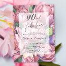 Search for vintage 90th birthday invitations Pink