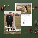 Search for modern minimalist christmas cards Merry and married