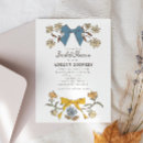 Search for blue and yellow bridal shower invitations Coquette