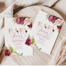 Search for burgundy floral baby shower invitations Autumn