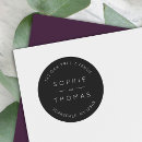 Search for black round return address stickers Minimalist