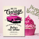 Search for vintage truck birthday invitations Pink