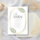 Search for greenery and gold baby shower invitations Gender neutral