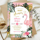 Search for pink flamingo baby shower invitations Hibiscus flowers