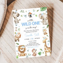 Search for wild one boy invitations Blue