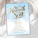 Search for cloud baby boy shower invitations Heaven sent