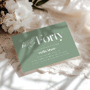 Search for green 40th birthday invitations Elegant