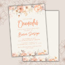 Search for peach 1st birthday invitations Modern