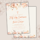 Search for peach first communion invitations Floral