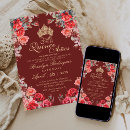 Search for red and gold quinceanera invitations Elegant