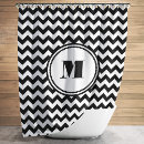 Search for black and white zigzag shower curtains Monogrammed