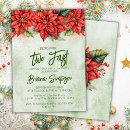 Search for christmas birthday invitations Poinsettia