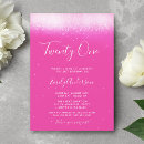 Search for hot pink 21st birthday invitations Elegant