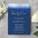 Search for navy blue 21st birthday invitations Glam