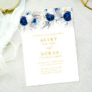Search for navy blue yellow wedding invitations Calligraphy