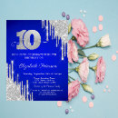 Search for royal blue silver birthday invitations Girly