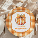 Search for fall baby shower plates A little pumpkin