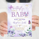 Search for purple and gold baby pregnancy invitations Butterfly kisses