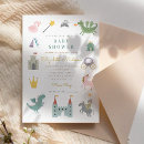Search for dragons and unicorns invitations Princess