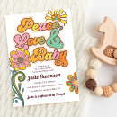 Search for peace love baby invitations Vintage