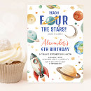 Search for reach four the stars birthday invitations Watercolor