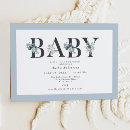 Search for dusty blue baby boy shower invitations Blue and white