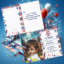 Search for baby boy fourth birthday invitations Red white and blue