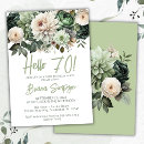 Search for modern floral 70th birthday invitations Calligraphy