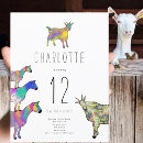 Search for farm animal party invitations Girl