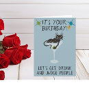 Search for drunk birthday cards Cat
