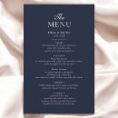 Search for navy blue wedding menus Classic
