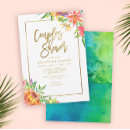 Search for tropical couples shower invitations Gold