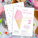 Search for ice cream 2nd birthday invitations Modern