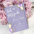 Search for floral bar bat mitzvah invitations Violet