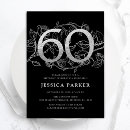 Search for black and silver 60th birthday invitations Elegant