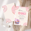 Search for sweet one doughnut birthday invitations Pastel watercolor
