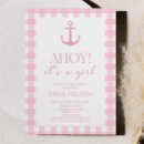 Search for nautical baby girl shower invitations Ahoy it's a girl