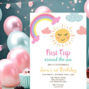 Search for rainbow 1st birthday invitations You are my sunshine