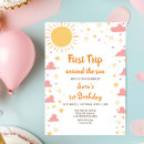 Search for you are my sunshine birthday invitations Turning one