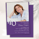 Search for purple 40th birthday invitations Simple