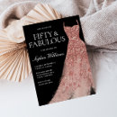 Search for fifty and fabulous birthday invitations Rose gold