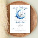 Search for moon baby boy shower invitations Watercolor