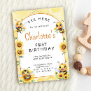 Search for bumble bee 1st birthday invitations Girls first birthday