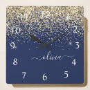 Search for navy blue gold clocks Girly