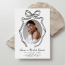 Search for black white bow bridal shower invitations Modern