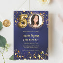 Search for gold star invitations Navy blue